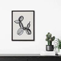 Black Balloon Dog Framed Art Print