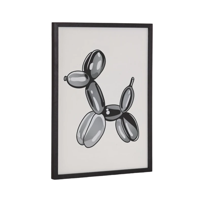 Black Balloon Dog Framed Art Print