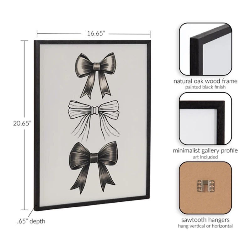 Black Bows Framed Art Print, 16x20