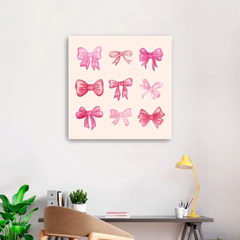 Pink Bows Canvas Art Print