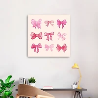 Pink Bows Canvas Art Print