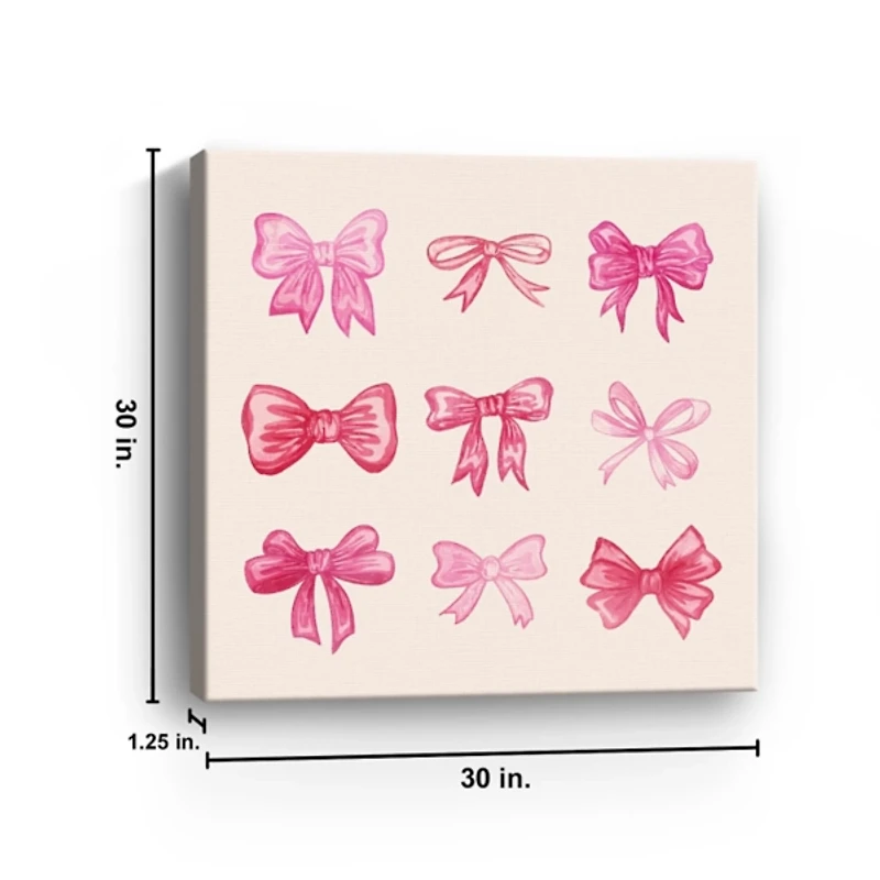 Pink Bows Canvas Art Print