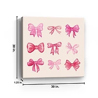 Pink Bows Canvas Art Print