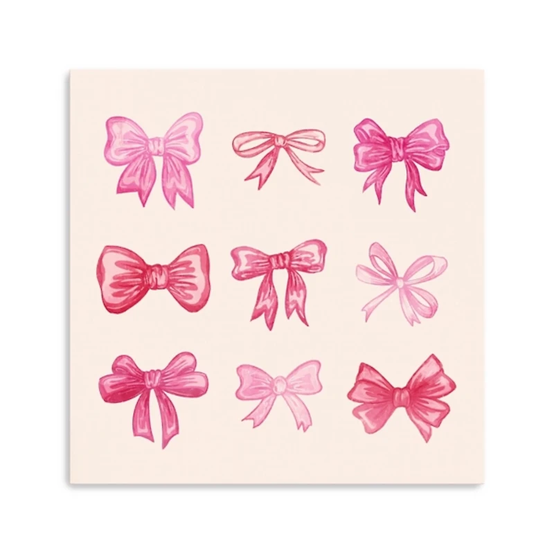 Pink Bows Canvas Art Print