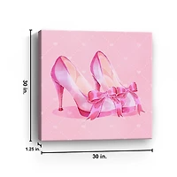 Pink Bow Heels Kids Canvas Art Print
