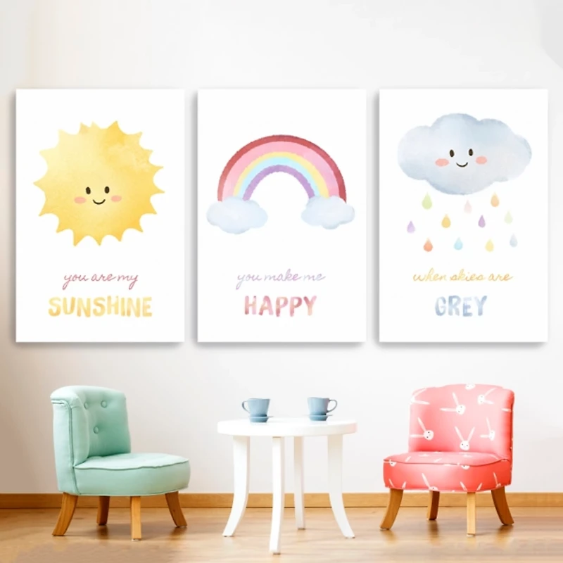 My Sunshine Kids Canvas Art Print, Set of 3
