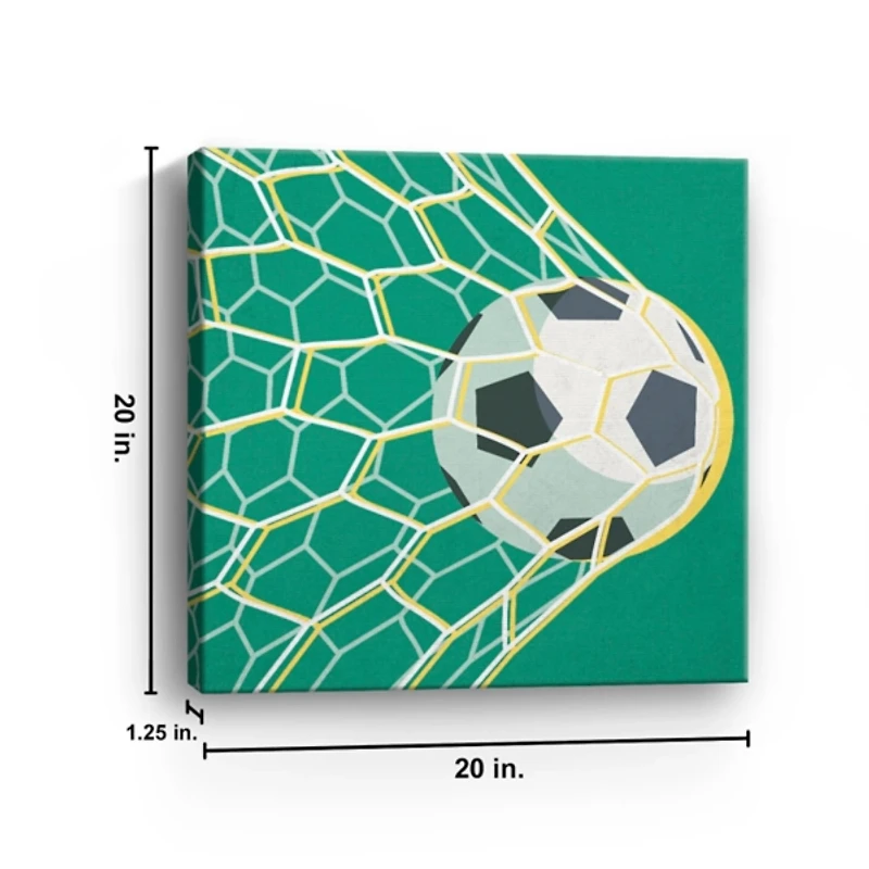 Green Perfect Goal Kids Canvas Art Print