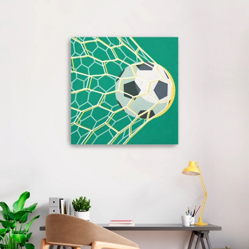 Green Perfect Goal Kids Canvas Art Print, 30x30