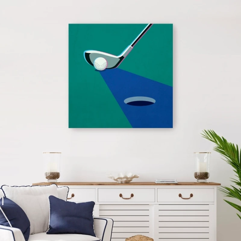 Green Swing Golf Kids Canvas Art Print, 30x30