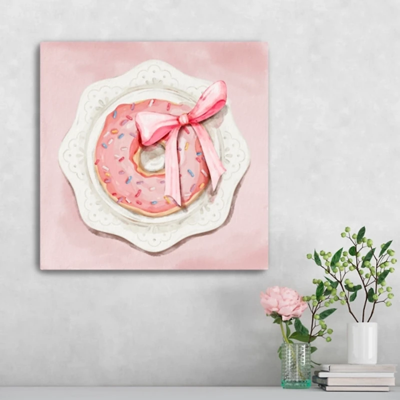 Donut Wrapped With a Bow Canvas Art Print