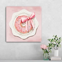 Donut Wrapped With a Bow Canvas Art Print
