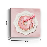 Donut Wrapped With a Bow Canvas Art Print