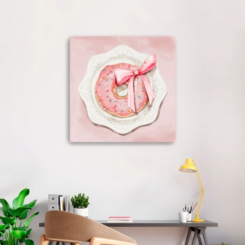 Donut Wrapped With a Bow Canvas Art Print, 30x30