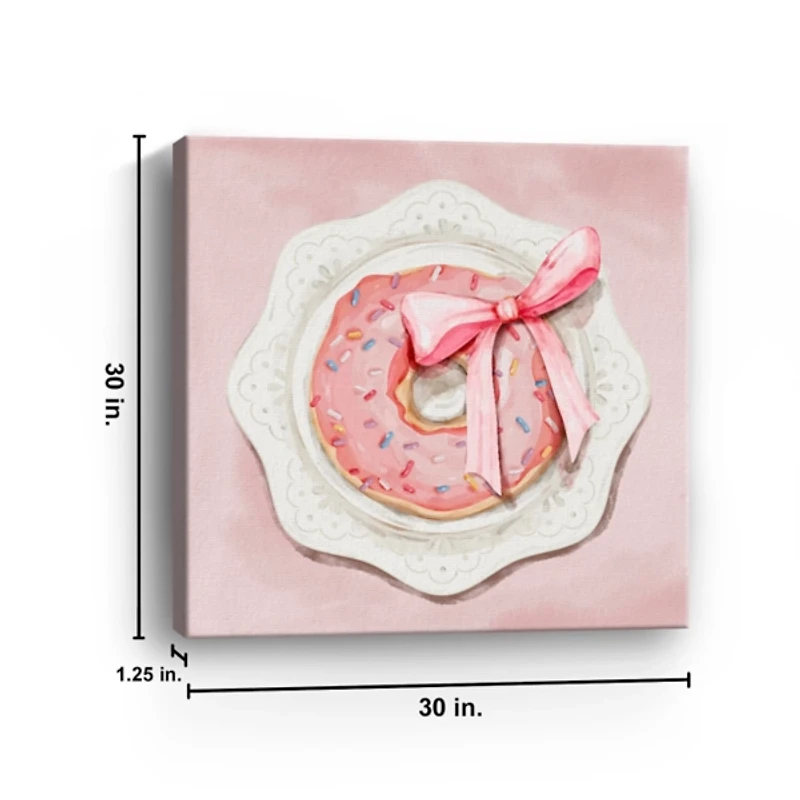 Donut Wrapped With a Bow Canvas Art Print, 30x30