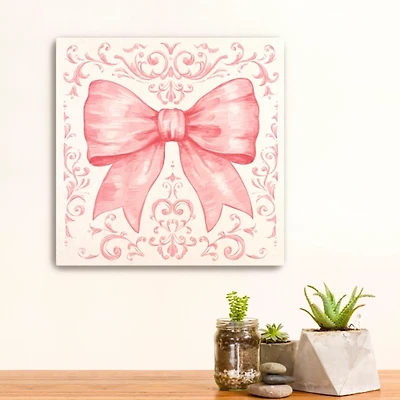 Lovely Pink Bow Canvas Art Print, 20x20