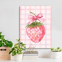 Strawberry with a Bow Canvas Art Print, 18x24