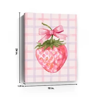 Strawberry with a Bow Canvas Art Print, 18x24