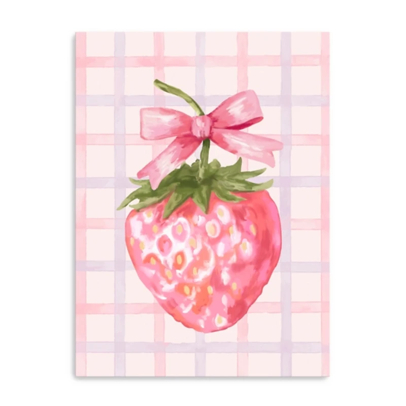 Strawberry with a Bow Canvas Art Print, 18x24