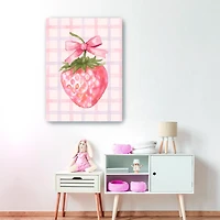 Strawberry with a Bow Canvas Art Print, 24x32