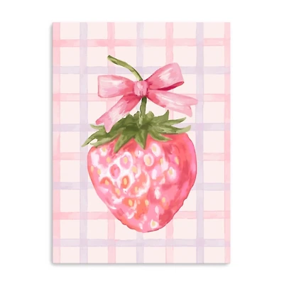 Strawberry with a Bow Canvas Art Print, 24x32