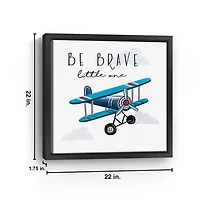 Be Brave Airplane Framed Canvas Art Print