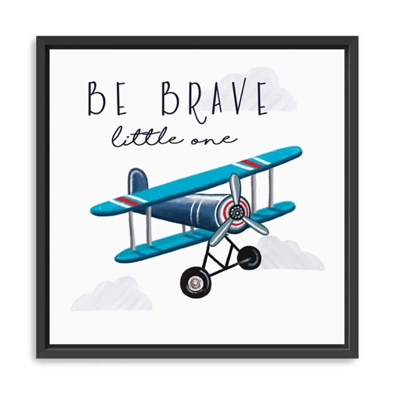 Be Brave Airplane Framed Canvas Art Print