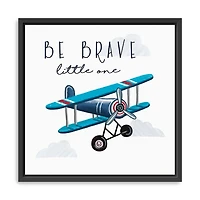 Be Brave Airplane Framed Canvas Art Print