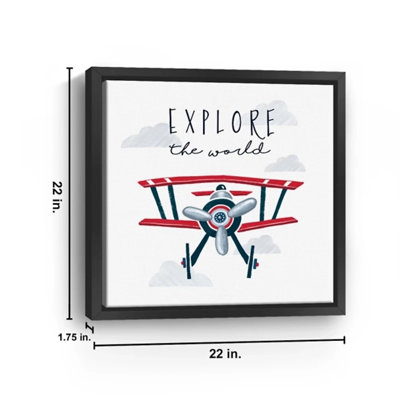 Explore the World Framed Canvas Art Print