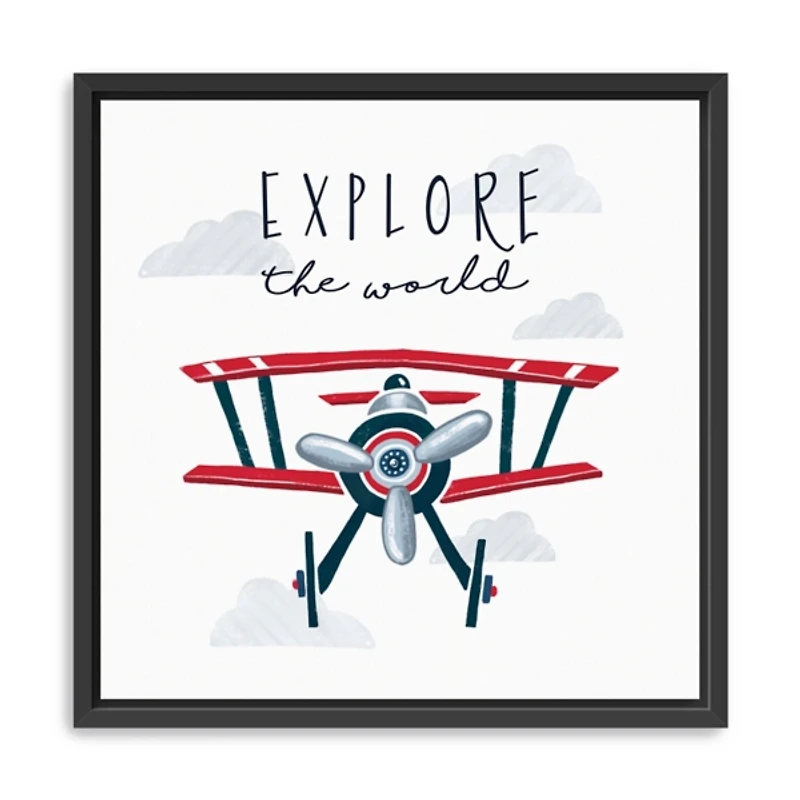 Explore the World Framed Canvas Art Print
