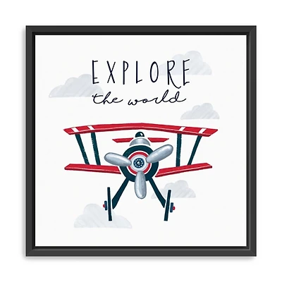 Explore the World Framed Canvas Art Print
