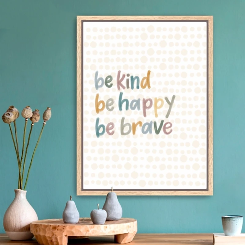 Be Happy Framed Canvas Art Print