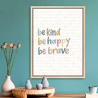 Be Happy Framed Canvas Art Print