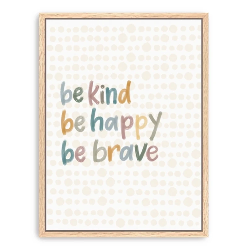 Be Happy Framed Canvas Art Print