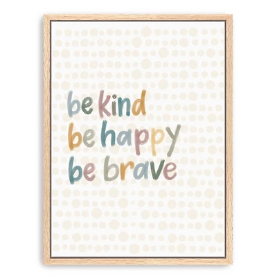 Be Happy Framed Canvas Art Print