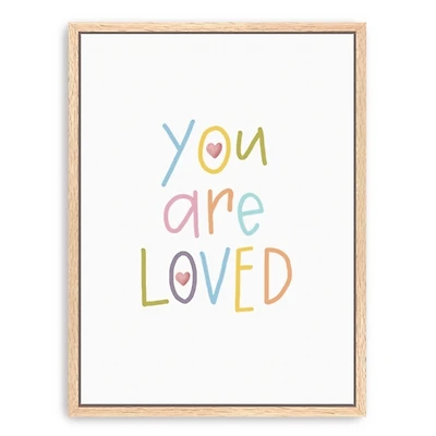 Colorful You Are Loved Framed Canvas Art Print
