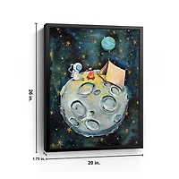 Camping Astronaut Framed Canvas Art Print