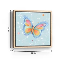 Whimsical Butterfly Framed Canvas Art Print