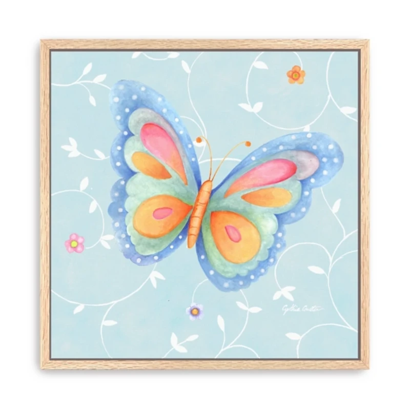 Whimsical Butterfly Framed Canvas Art Print