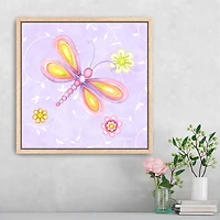Whimsical Dragonfly Framed Canvas Art Print
