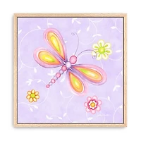 Whimsical Dragonfly Framed Canvas Art Print