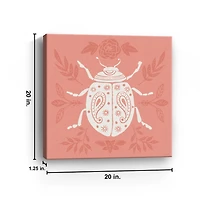 Pink Botanical Beetle Canvas Art Print