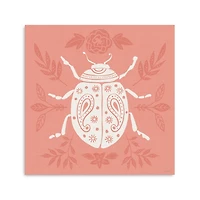 Pink Botanical Beetle Canvas Art Print