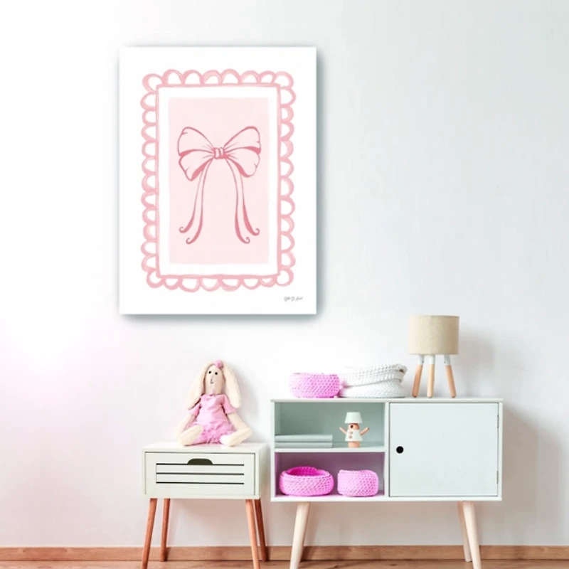 Pink Coquette Bow Canvas Art Print