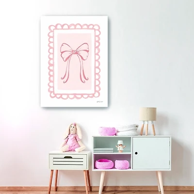 Pink Coquette Bow Canvas Art Print