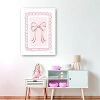 Pink Coquette Bow Canvas Art Print