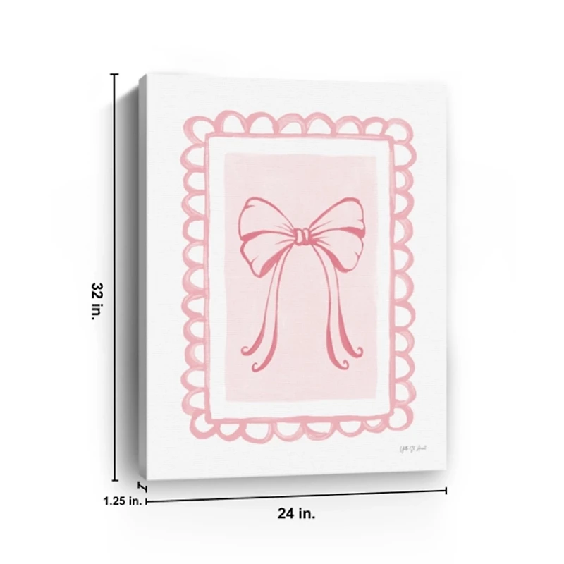 Pink Coquette Bow Canvas Art Print