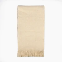 Ivory Woven Elise Fringe Table Runner