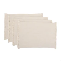Ivory Woven Elise Fringe Placemats, Set of 4