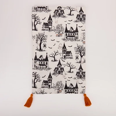 Toile Haunted House Table Runner