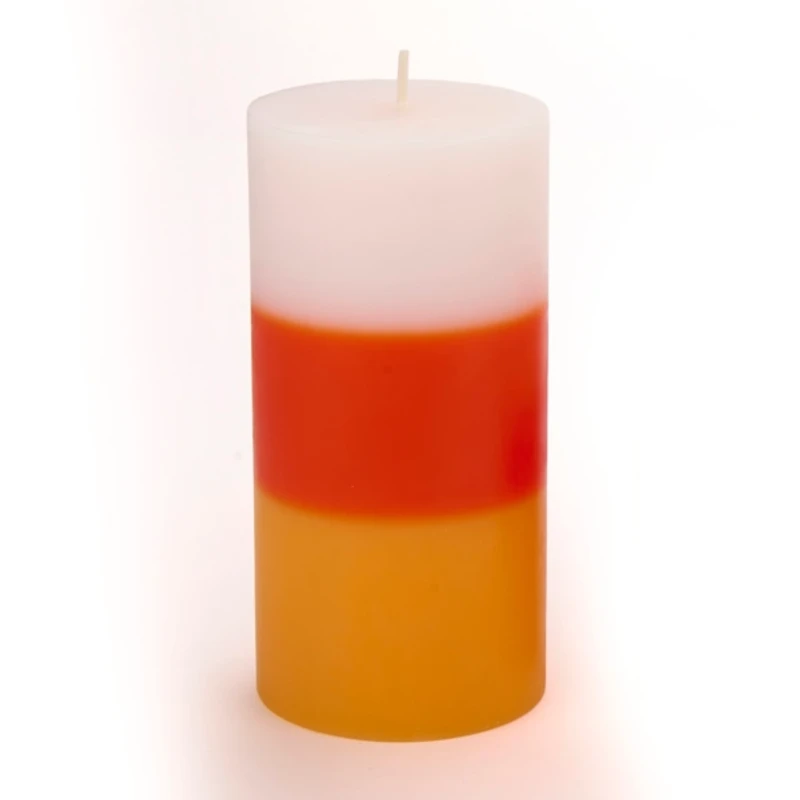 Candy Corn Pillar Candle